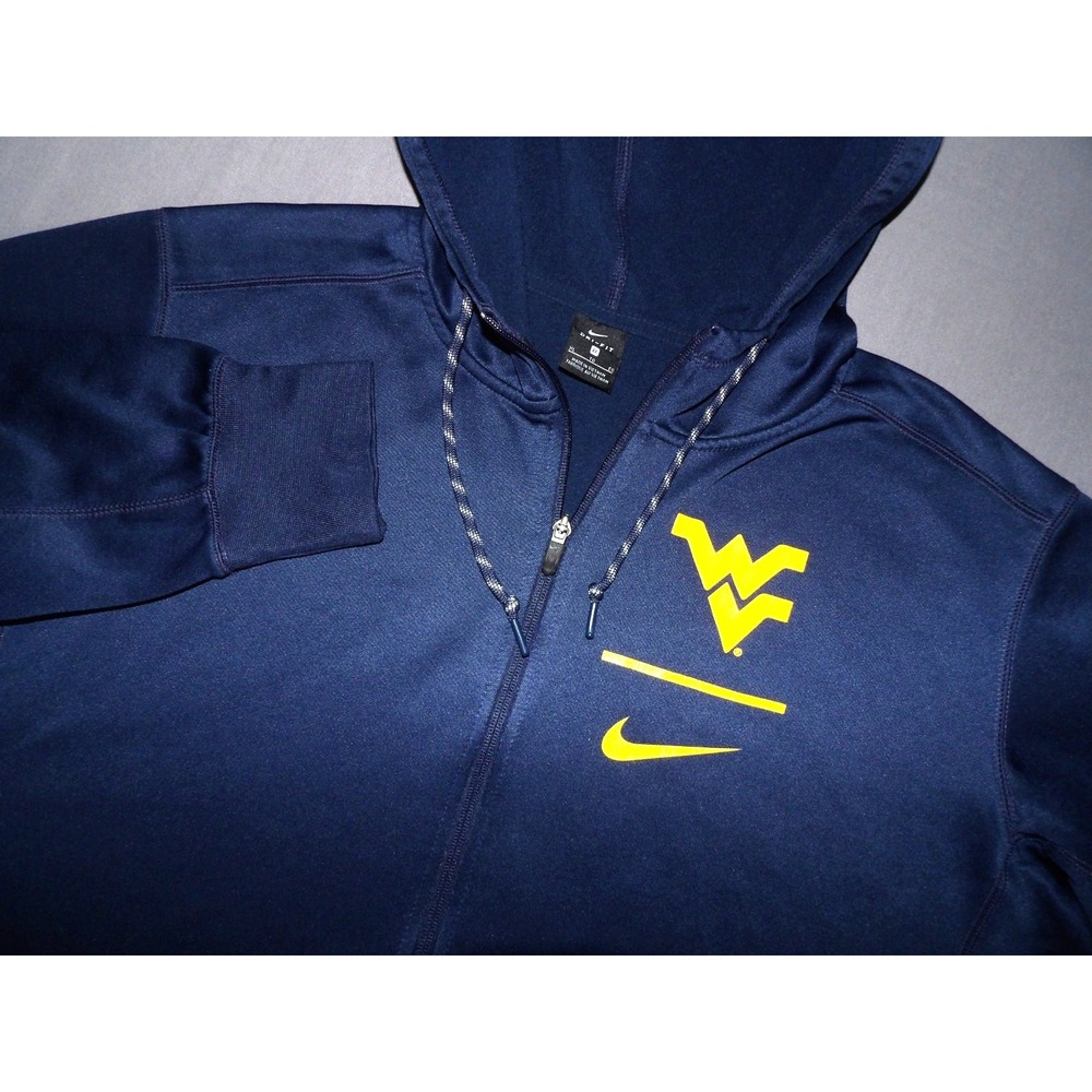 Nike Dri-Fit West Virginia Mountaineers‎ Navy Blue Zip-Up Hoodie Men's XL